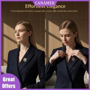 CANAMEK✨ Stainless Steel Sun Moon Star Brooch Badge for Women Girls High Quality Lapel Pin Elegant Gift for Anniversary Prom