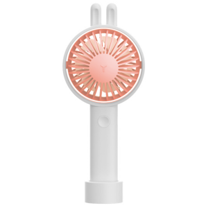 3Life Mini Handle Fan with Base Portable Rotating Rabbit Design 3 Speeds Wind 50° Adjustable Wind Direction Desk Fan
