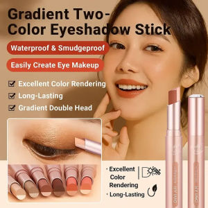 Two Color Eyeshadow Pencil Pearlescent Gradient Not Easy To Smudge Matte Gradient With Long Lasting Smudge Proof Formula One Swipe Eye Makeup Eyeshadow Stick Smudge Proof Makeup Business Travel Makeup Essential Long-lasting Makeup