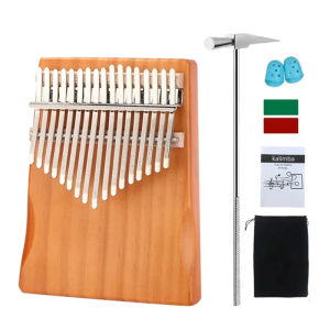PLAYOU 17 Key Kalimba Solid Mahogany Thumb Finger Piano Full Set