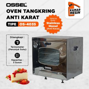 OSSEL Oven Tangkring Gas Stainless Anti Karat + Thermometer OS-4035 OSSEL