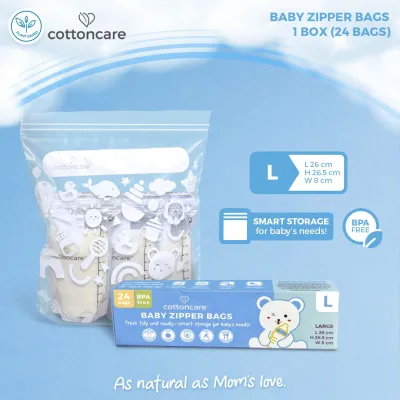 Cottoncare™ Large Zipper Bags Baby Infant Ziplock Plastic Breast Milk Bag Storage