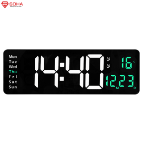 JD-6626 Jam Dinding Digital LED Besar 16 Inch Bisa Kalender Alarm Weker Timer Countdown Dapat Remote