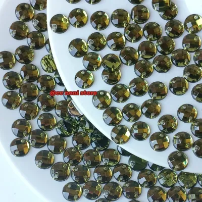 Payet diamond jahit kristal akrilik bulat grade A premium uk 10 mm per 25 pcs