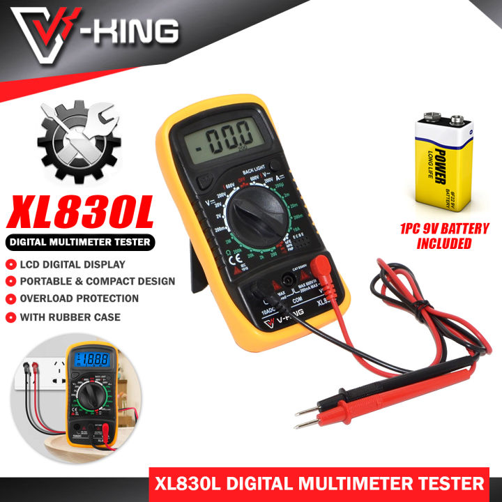 VKING XL830L Portable LCD Digital Multimeter AC/DC Measure with