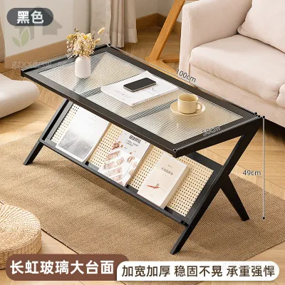 CraftedLiving SG-Tea table mall Apartment Light Luxury New Style Glass Balcony2025Living Room Tea Table for Home with a Sense of Sophistication]Collection of Minimalist Solid Wood Coffee Tables