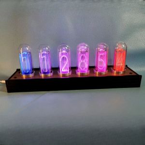 xpkQ Digital Glass Nixie Tube Clocks LED Timepiece CalendarTable Clocks Silent Modern Alarm Clock Bedside Table Watch Design T6H1N