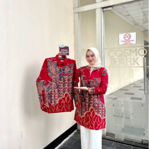 Baju batik wanita lengan panjang couple bahan katun full lapisan trikot