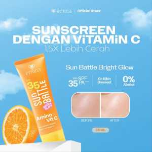 Emina Sun Battle Bright Glow SPF 35 PA+++ 20ml | 50ml | Sunscreen Serum Amino Vitamin C