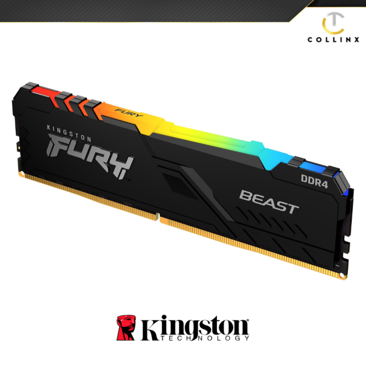 16GB (2x8GB) DDR4 3200MHz Kingston Hyper Fury Beast RGB Gaming RAM ...