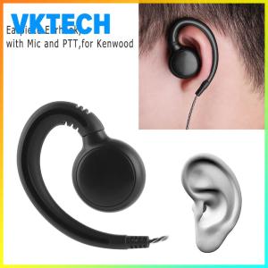 [Vktech] Heavy-Duty Two-Way Radio Earpiece with Mic and PTT 180 Degree Swivel for Kenwood Devices