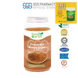 Love Earth Organic Demerara Brown Sugar 800g (From Mauritius)