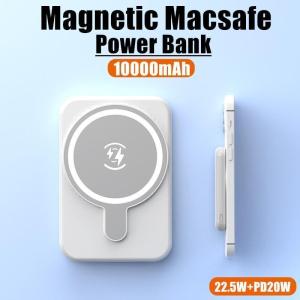 Mini 10000mAh Magnetic Power Bank Wireless Ultra-Thin Portable Charger 22.5W PD Fast Charging Powerbank for iPhone Samsung