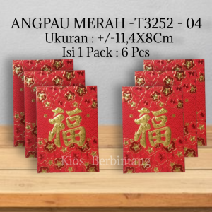 Angpau Merah Angpau T3252 04 Isi 1 Pack 6 Pcs