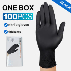 100Pcs/Box Disposable Gloves Nitrile Vinyl black/blue Latex Free Powder Free Non-Sterile Healthcare Food Handling Use Personal Protective Equipment Tattoo Gloves Multi-Purpose