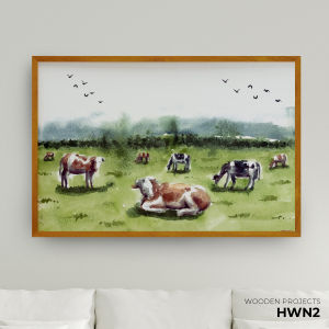 Wooden Projects Hiasan Dinding Frame Kayu Premium Wall Decor Pajangan Kamar Rumah Aesthetic Dekorasi Ruang Tamu Pemandangan Hewan - HWN