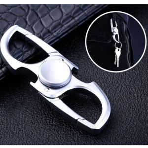 YDIJEJ สปินเนอร์มือ พวงกุญแจสปินเนอร์ เหล็กไร้สนิม ที่เปิดขวด ที่เปิดขวดทรงสปินเนอร์ ไจโรโลหะ การออกแบบสร้างสรรค์ จี้เอวกุญแจรถ ของขวัญสำหรับผู้ชาย