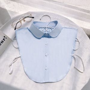 SEEMAY Black Fake Collar Detachable White Adjustable Neckline Simple Square Collar Lapel Half Shirt Women