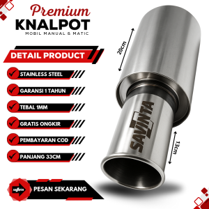 Savinta Knalpot Racing Mobil Manual Matic NBLv1 Stainles Suara Bass Empuk Adem