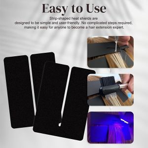 OMQAIO 100Pcs Sturdy Light Extensions Kit Defend UV Shield Anti-UV Shield Guards Hair Durable Rectangular Heat Insulation Sheet for Keratin Extensions