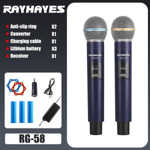 RAYHAYES Wireless Microphone 5V Charging Libreng rechargeable na baterya Plug and Play 6.5MM 150M na distansya ng pagtanggap 700mhz kagamitan sa pag-awit sa bahay