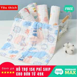 【COMBO 5 KHĂN】 Combo 5 Khăn Xô Sữa 6 Lớp Sợi Tre Đa Năng Cho Bé