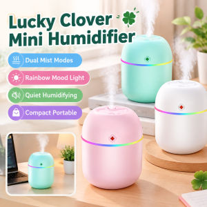 Lucky Clover Mini Humidifier Portable USB Humidifier Quiet Air Moisturizer Compact Mist Diffuser For Home Office Car