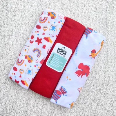 3 PCS Bedong Bayi Pernel Bayi Alas Ompol Bayi Alas Tidur Bayi Selimut Bayi ukuran 110 x 90 cm Mungil Baby Wear