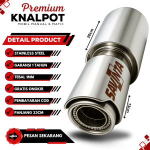 Savinta Knalpot Racing Mobil Manual Matic GTXv1 Stainles Suara Bass Empuk Adem