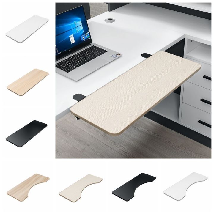 WENTIVV Walnut Wooden Desk Extender Tray Foldable Structure Ergonomic ...