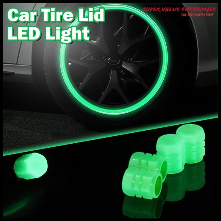 Mini Luminous Valves Caps Tire Tyre Cap Hub Wheel Lights Bike LED Tire