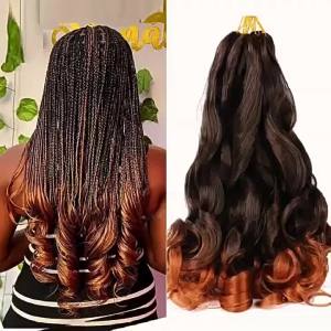 French Curls 24 Inch Synthetic Braiding Hair Extensions Silky Spanish Crochet Braids Synthetic Hair Hairpieces