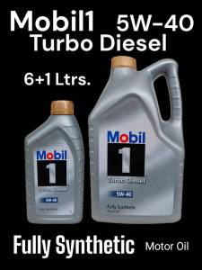 Mobil1 Turbo Diesel 5W40 Fully Synthetic Motor oil ขนาด6ลิตร น้ำมันเครื่องดีเซลสังเคราะห์แท้100% มีขนาด6L. 6+1L 6+2L 6+3L