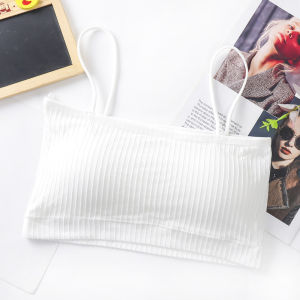 Women Spaghetti Strap Vest /Seamless Sports Bra Sling Short Tube Top Simple Fashion Wrapped Chest Vest Underwear