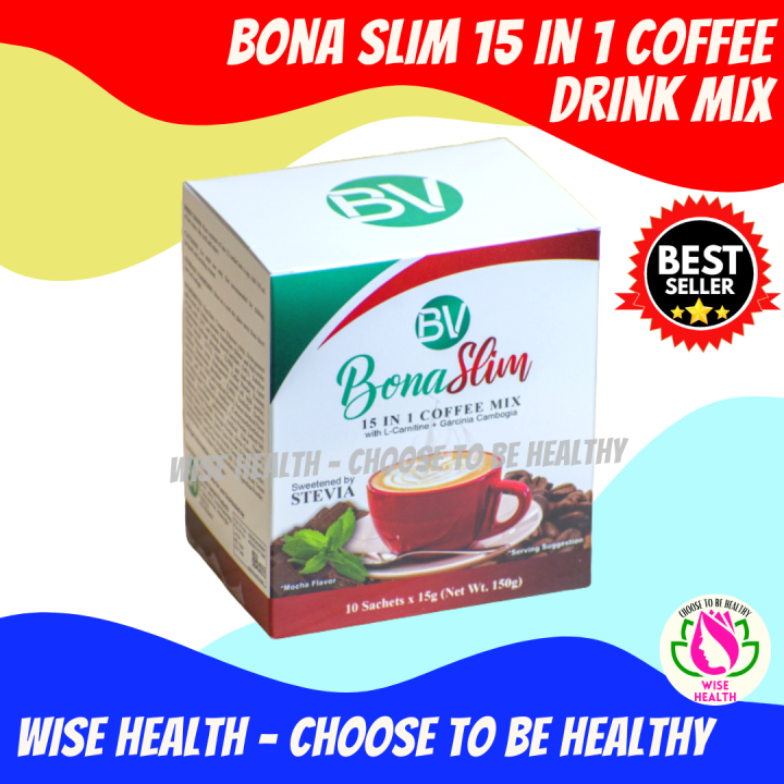 Bona Slim 15 in 1 COFFEE Mix with L-Carnitine + Garcinia Cambogia (1 Box)  10sachet per box Natural Herbal Sweetener Coffee Multi-Purpose Health  Supplement - Lazada