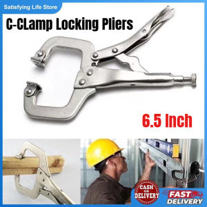 C-Clamp Vise Grip 6.5" Alloy Locking Pliers Woodworking & Welding Clamp Forged Steel Construction Adjustable Jaw for Versatile Use Workshop Tool