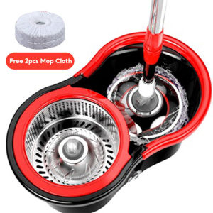 Spin Mop With Spinner and Bucket Magic Tornado Mop 360 ° Easy Rotating Map Floor Cleaning Mop Hand Free 2pcs Replacement Mop Cloth