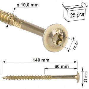 10mm Wood Screws Heavy Duty Torx 25PCS High Quality Self Tapping Rust Resistant TX Truss Head KLIMAS WKCP Made In Europe Hardwood Screw 10x120mm 10x140mm 10x160mm 10x180mm 10x200mm 10x220mm 10x240mm 10x260mm 10x280mm 10x300mm 10x320mm 10x340mm 10x360mm