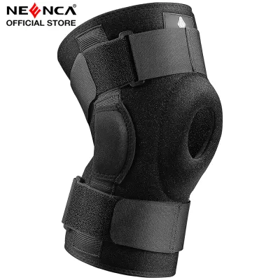 NEENCA Hinged Bandage Knee Brace Adjustable Compression Knee Support Brace for Men & Women Open Patella Knee Wrap for Knee Pain SwollenMeniscus TearACLPCLMCLJoint Pain Relief Injury Recovery