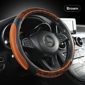 38cm Wood Grain Car Steering Wheel Cover Anti-Slip Wear-Resistant Four Seasons Universal Stereng Cover