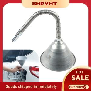 SHPYHT✨ Oil Funnel With Strainer Screen Metal Funnel Long Neck Funnel Spout Funnel For Automotive Oils Vehicles Fuel Liquids
