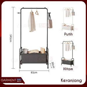 Stand Hanger Keranjang Laundry Rak Baju Gantung Single Tempat Gantungan Kerudung Jilbab Tas Serbaguna