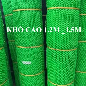 ( Khổ cao 1.2m hoặc 1.5m) Lưới nhựa màu xanh lá mạ mắt lỗ 1cm vây gà vịt