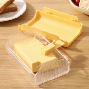 BAGUO(霸果) Sealed Butter Dividing Storage Box Plastic Anti-odor Butter Dish Household Rectangular Butter Container Refrigerator