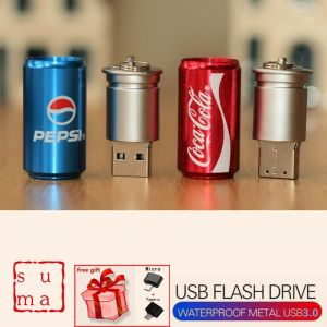 ♥【Readystock】 + FREE Shipping+ COD ♥ Flash Drive 256GB 128GB 64GB 32GB 16GB 8GB 4GB Novelty Drinks in Can Pen Pendrive Storage Gift Memory Stick USB 2.0