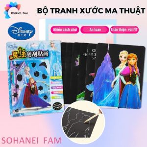[ĐỒ CHƠI DIY] Bộ Tranh Vẽ Xước Thần Kỳ Nhiều Mẫu (Magic Scratch Painting-Disney) -SOHANEI FAM- Tạo Những Nét Vẽ Đa Sắc Màu Trên Nền Giấy Đen Kích Thích Phát Triển Sự Tưởng Tượng Sáng Tạo