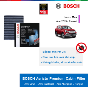 LỌC GIÓ ĐIỀU HÒA THAN HOẠT TÍNH CAO CẤP BOSCH AERISTO PREMIUM: ISUZU MUX ĐỜI XE 2019 ĐẾN NAY