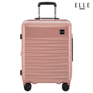 ELLE Travel Bedivere Collection วัสดุ 100% PC ขนาดเล็ก 20"นิ้ว ถือขึ้นเครื่อง คันชักอะลูมิเนียม100% ล้อคู่หมุน360องศา ระบบซิปคู่นิรภัย/ซิปขยายตรงกลาง TSA Lock