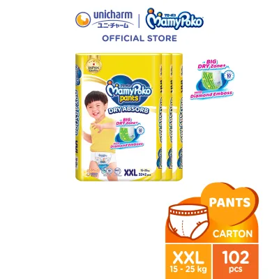 MamyPoko Standard Dry Absorb Pants Baby Diapers XXL32+6s (3 Packs) (15 - 25kg)