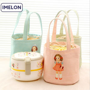 IMELON กระเป๋าใส่กล่องข้าว มีช่องใส่ของด้านหน้า กระเป๋าเก็บอุณภูมิเย็น - ร้อน ใส่ ปิ่นโต กล่องข้าวอาหาร เครื่องดื่ม กระเป๋าใส่กล่องข้าว กระเป๋าเก็บกล่องข้าว กระเป๋าเก็บความร้อน